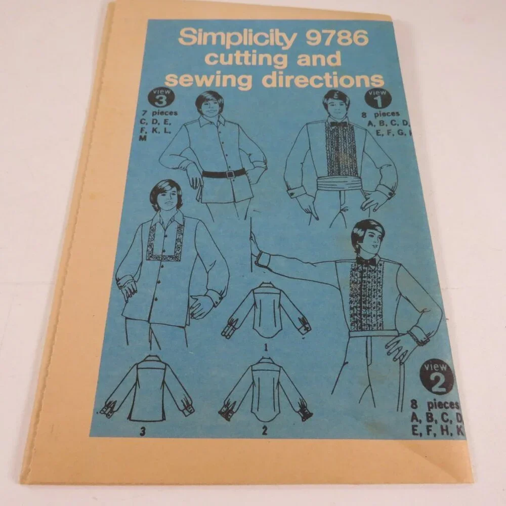 Simplicity 9786 clothing pattern Men's Shirt 15.5